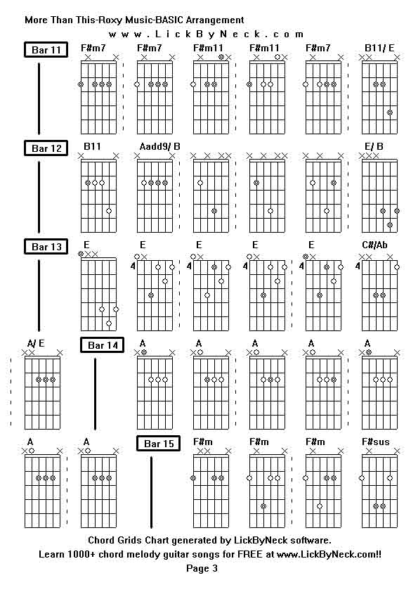 Chord Grids Chart of chord melody fingerstyle guitar song-More Than This-Roxy Music-BASIC Arrangement,generated by LickByNeck software.